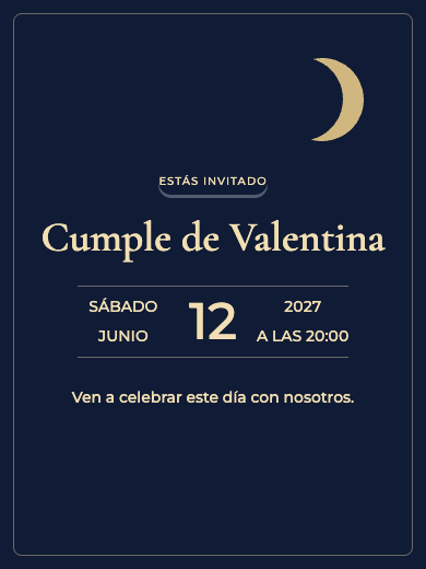 Invitación online Noche Estrellada