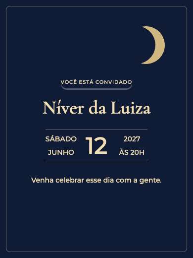 Convite online Noite Estrelada