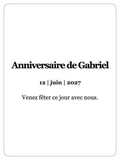 Invitation d’anniversaire numérique: Invitation simple
