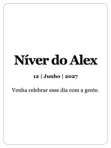 Convite digital de aniversário: Padrão