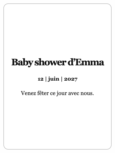 Invitation numérique: Invitation simple — Fête des couches