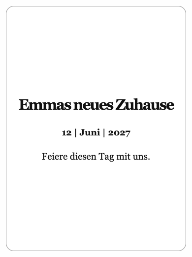 Digitale Einladung: Schlichte Einladung — Einweihungsparty