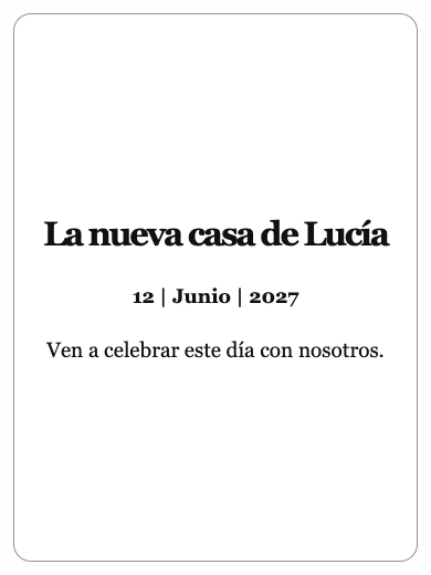 Invitación digital: Invitación Sencilla — Casa nueva y despedidas