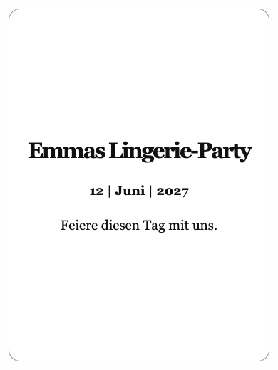 Digitale Einladung: Schlichte Einladung — Lingerie-Party