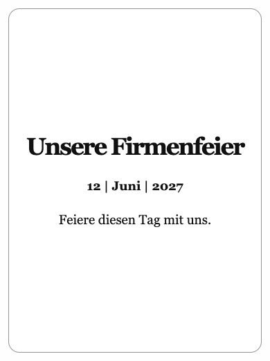 Digitale Einladung: Schlichte Einladung — Firmenfeiern