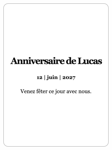 Invitation d’anniversaire numérique: Invitation simple