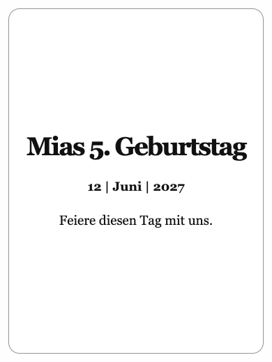 Digitale Geburtstagseinladung: Schlichte Einladung