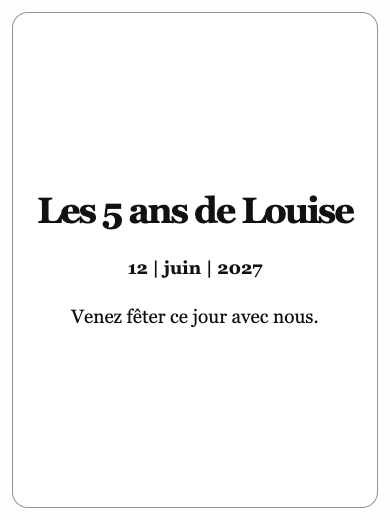 Invitation d’anniversaire numérique: Invitation simple