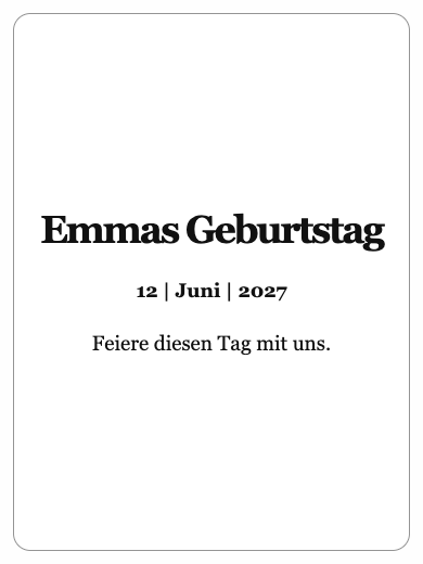 Digitale Geburtstagseinladung: Schlichte Einladung