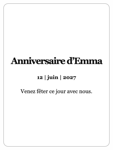 Invitation d’anniversaire numérique: Invitation simple