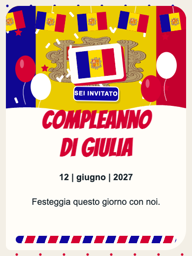 Invito digitale di compleanno: Andorra