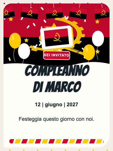 Invito digitale di compleanno: Angola