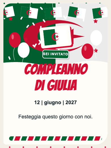 Invito digitale di compleanno: Algeria