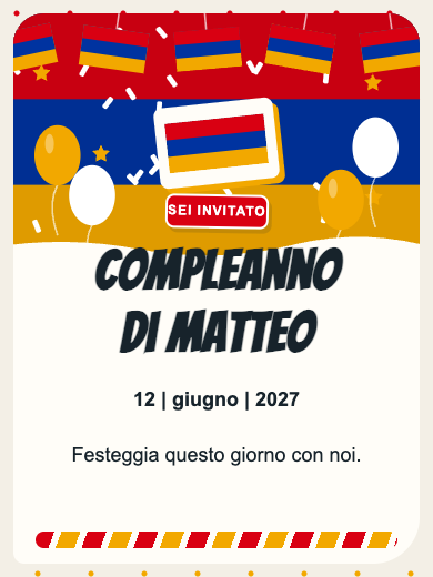 Invito digitale di compleanno: Armenia