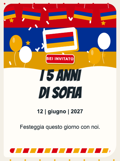 Invito digitale di compleanno: Armenia