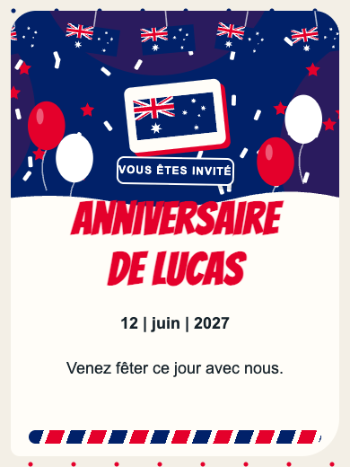 Invitation numérique: Australie — Pays