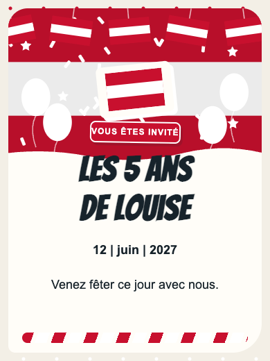 Invitation d’anniversaire numérique: Autriche