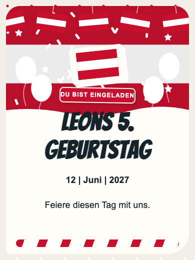 Digitale Geburtstagseinladung: Österreich