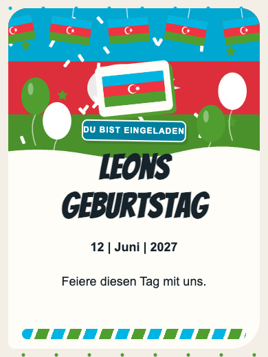 Digitale Geburtstagseinladung: Aserbaidschan