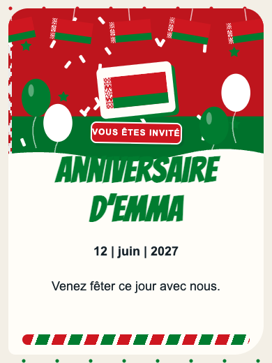 Invitation d’anniversaire numérique: Biélorussie