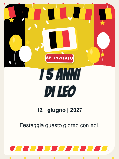 Invito digitale di compleanno: Belgio