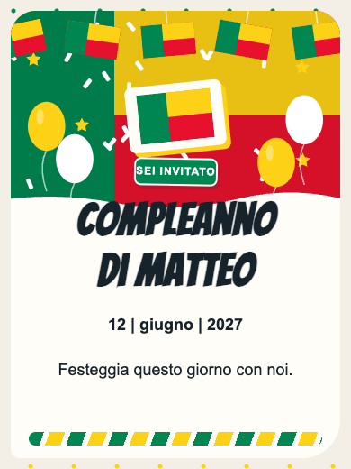 Invito digitale di compleanno: Benin