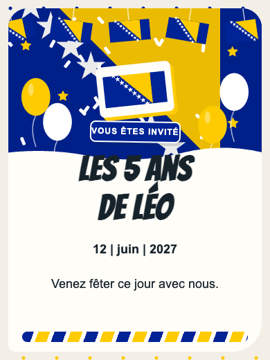 Invitation d’anniversaire numérique: Bosnie-Herzégovine