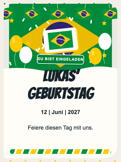 Digitale Geburtstagseinladung: Brasilien