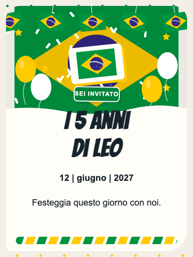 Invito digitale di compleanno: Brasile