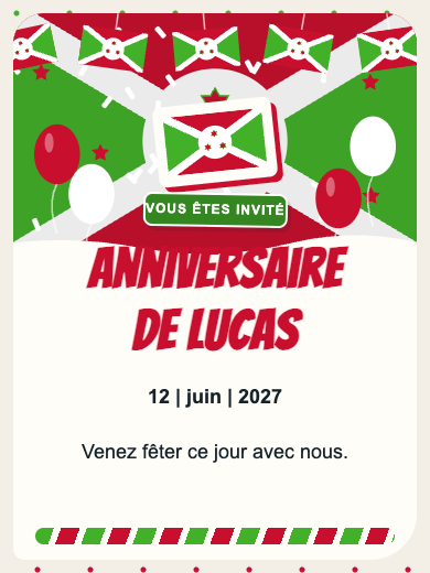 Invitation numérique: Burundi — Pays