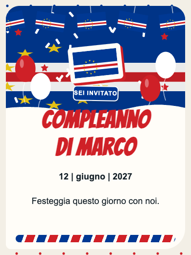 Invito digitale di compleanno: Capo Verde