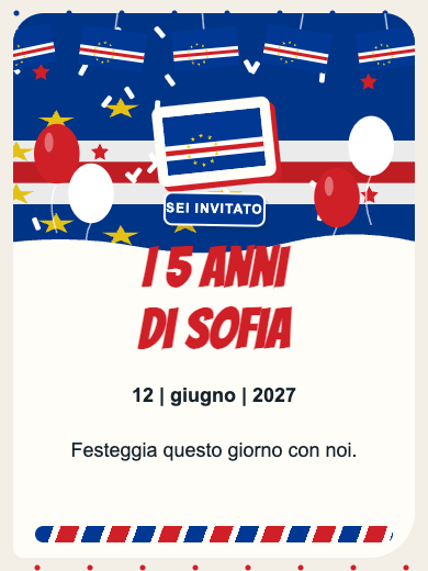 Invito digitale di compleanno: Capo Verde