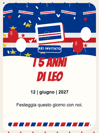 Invito digitale di compleanno: Capo Verde