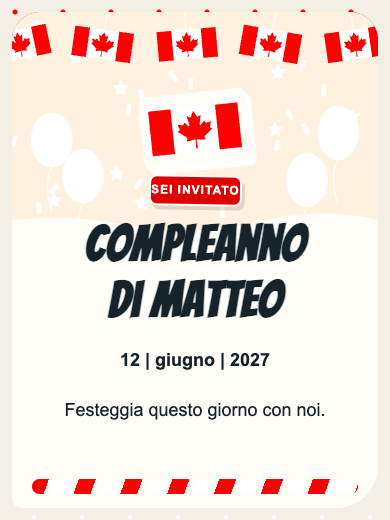 Invito digitale di compleanno: Canada