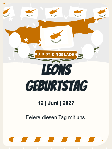Digitale Geburtstagseinladung: Zypern