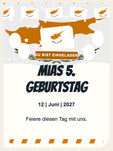 Digitale Geburtstagseinladung: Zypern