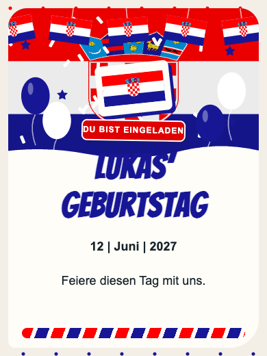 Digitale Geburtstagseinladung: Kroatien