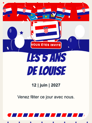 Invitation d’anniversaire numérique: Croatie