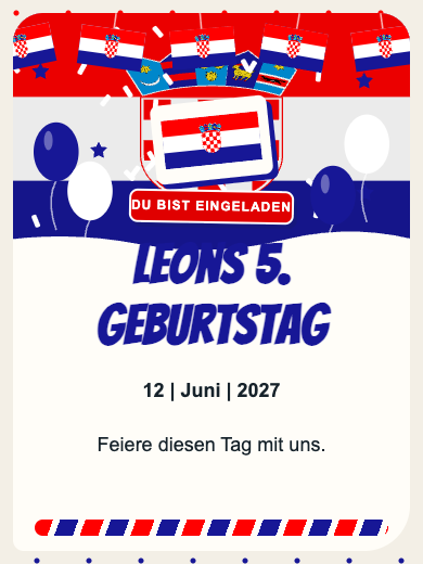 Digitale Geburtstagseinladung: Kroatien