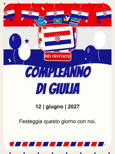 Invito digitale di compleanno: Croazia