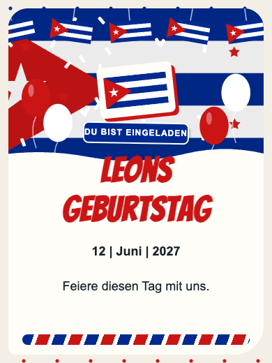 Digitale Geburtstagseinladung: Kuba