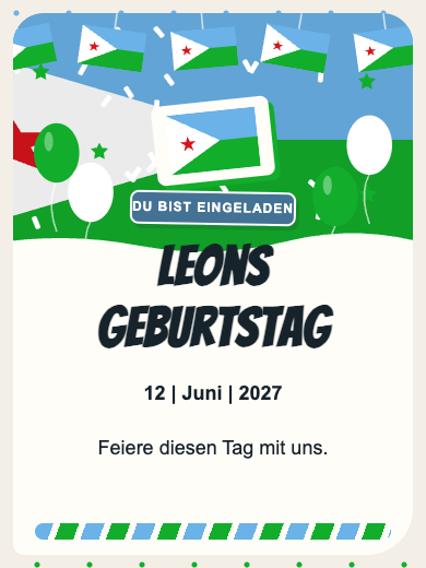 Digitale Geburtstagseinladung: Dschibuti