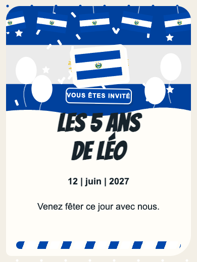 Invitation d’anniversaire numérique: Salvador