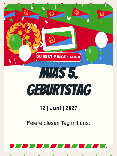 Digitale Geburtstagseinladung: Eritrea