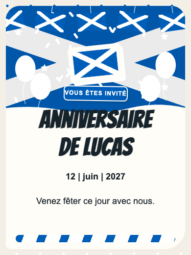 Invitation d’anniversaire numérique: Écosse