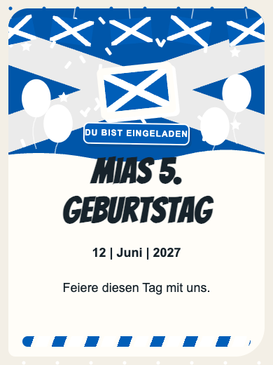 Digitale Geburtstagseinladung: Schottland