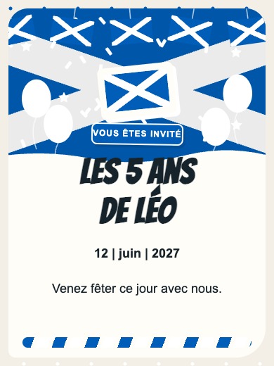 Invitation d’anniversaire numérique: Écosse