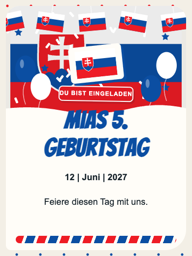 Digitale Geburtstagseinladung: Slowakei