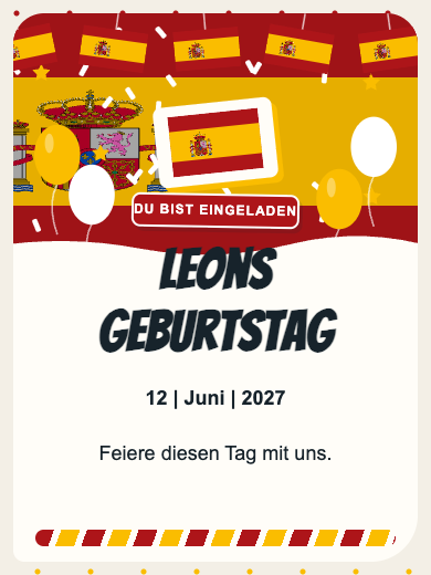 Digitale Geburtstagseinladung: Spanien
