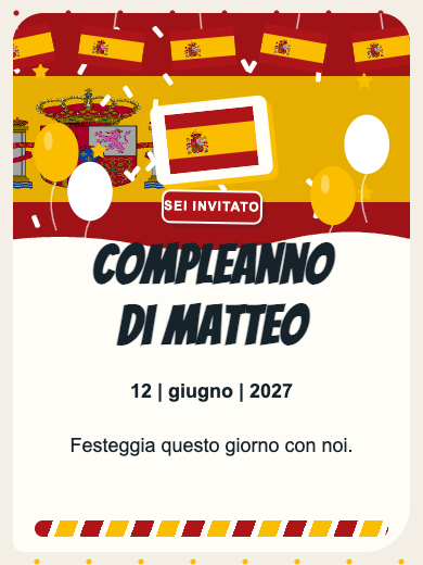 Invito digitale di compleanno: Spagna